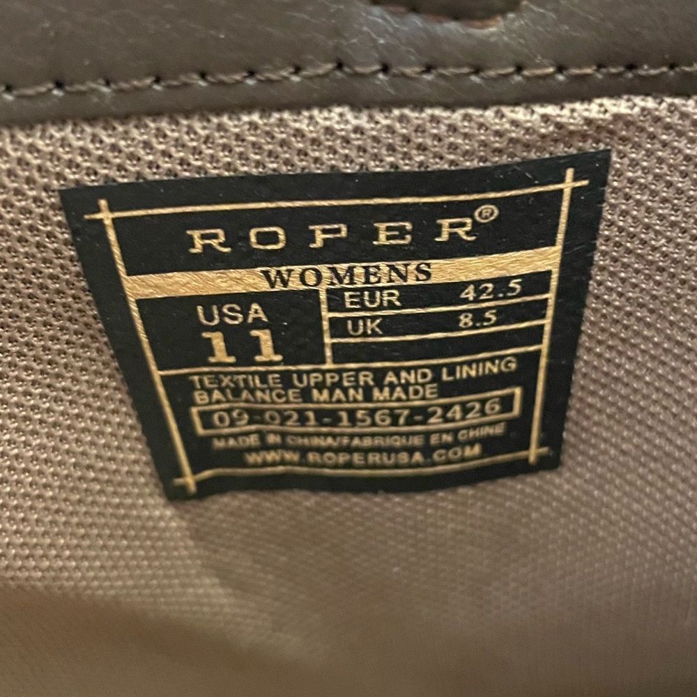 ROPERS Women’s Shorty Boot Vintage Brown Faux Leather Laser Western Design - Picture 10 of 13